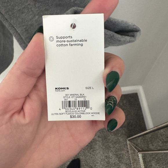 Kids Black and Gray Hoodie - Picture 2 of 4